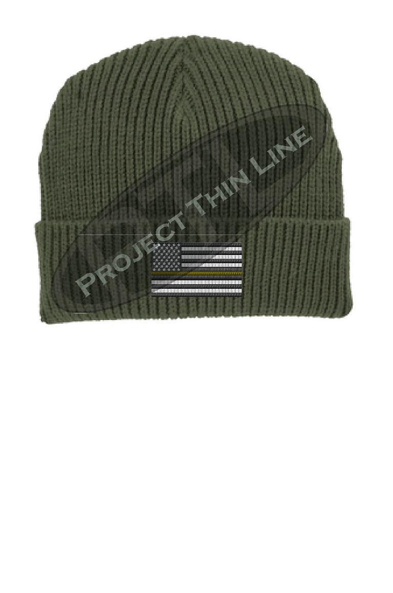 Project Thin Line - Thin YELLOW Line American Flag Winter Watch Hat