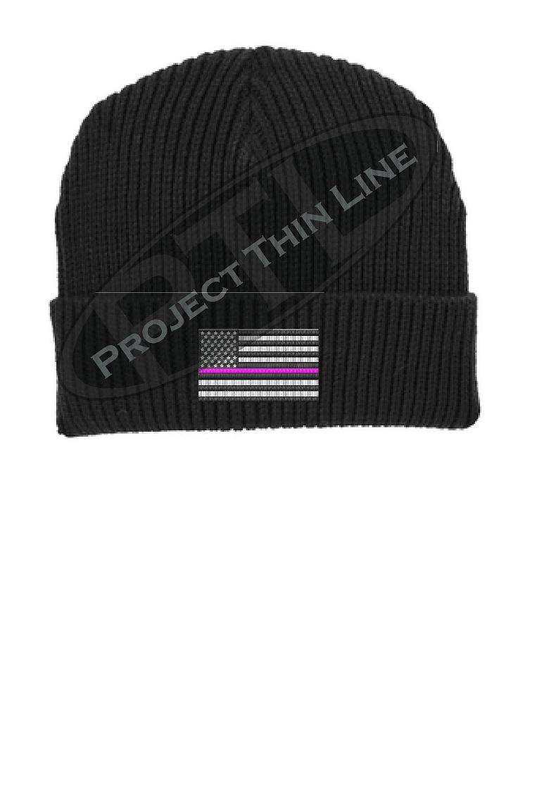 Thin PINK Line American Flag Winter Watch Hat