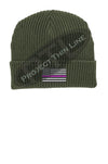 Thin PINK Line American Flag Winter Watch Hat