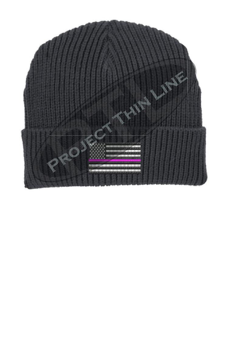 Thin GOLD Line American Flag Winter Watch Hat