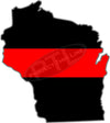 5" Wisconsin WI Thin Red Line State Sticker Decal