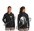 Thin SILVER Line Punisher Skull inlayed with the Tattered American Flag Hooded Sweatshirt
