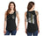Women's Thin GOLD Line Tattered American Flag Tank Top