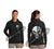 Thin GREEN Line Punisher Skull inlayed with the Tattered American Flag Hooded Sweatshirt