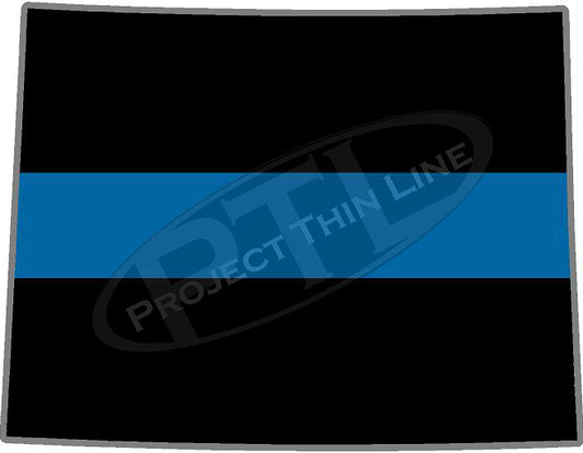 5" Wyoming WY Thin Blue Line State Sticker Decal