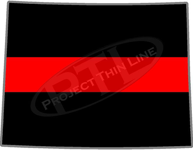5" Wyoming WY Thin Red Line State Sticker Decal