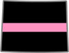 5" Wyoming WY Thin Pink Line Black State Shape Sticker