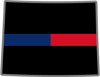 5" Wyoming WY Thin Blue / Red Line Black State Shape Sticker