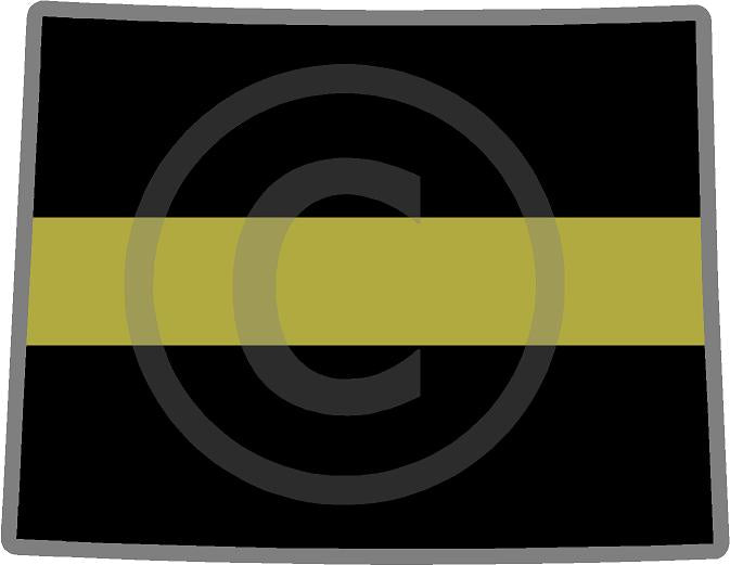 5" Wyoming WY Thin Gold Line State Sticker Decal