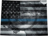 5" Wyoming WY Tattered Thin Blue Line State Sticker Decal
