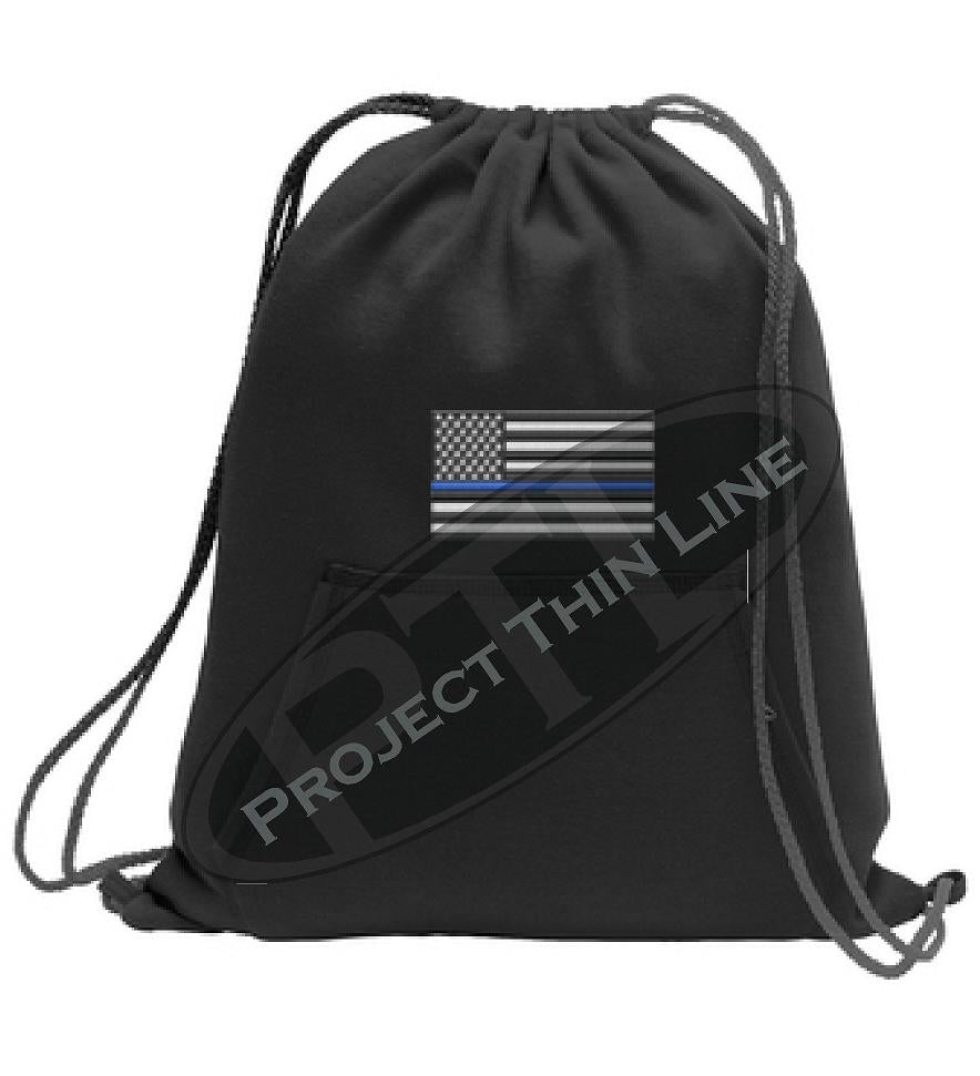 Thin BLUE Line Flag Cinch Sack Backpack