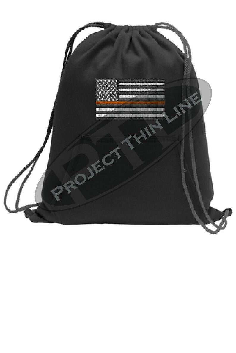 Thin ORANGE Line Flag Cinch Sack Backpack
