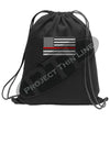 Thin RED Line Flag Cinch Sack Backpack