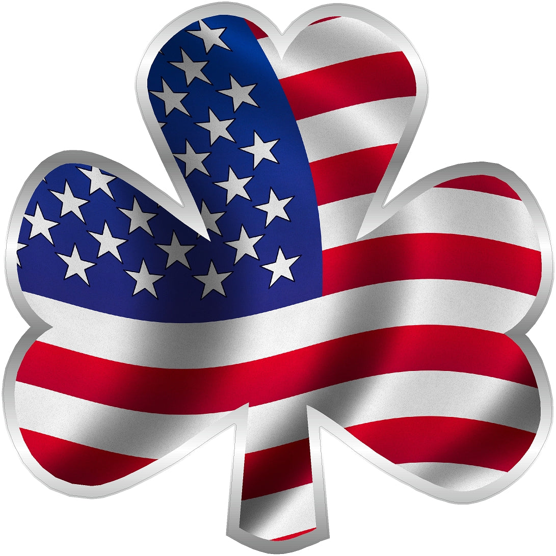 3" USA Shamrock Clover Sticker Decal