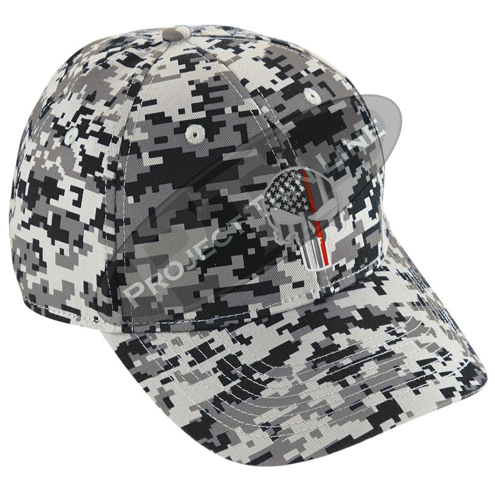 Embroidered Thin GREEN Line Skull Digital Camo Hat - Project Thin Line