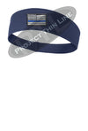Navy Thin BLUE Line American Flag Moisture Wicking Competitor Headband