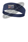 Navy Thin Blue / Red Line American Flag Moisture Wicking Competitor Headband