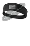 Black Tactical Subdued Line American Flag Moisture Wicking Competitor Headband