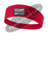 Red Thin Silver Line American Flag Moisture Wicking Competitor Headband