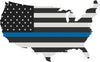 5" United States BW Thin Blue Line State Sticker Decal