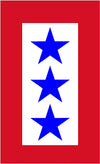 5"-  3 Service Star Flag Sticker - Green line