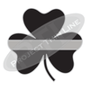 Black Shamrock with Thin Silver Line Lapel Pin
