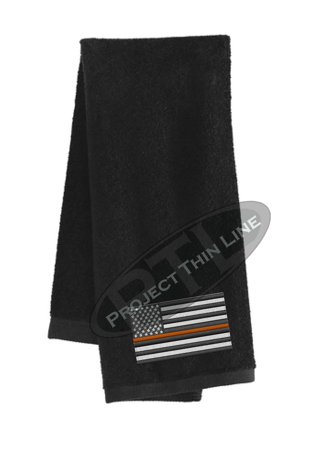 Thin ORANGE Line Flag Workout Gym Towel