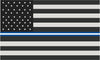 5" American Subdued Flag Thin Blue White Line Shape Sticker Decal