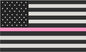 5" American Subdued Flag Thin Pink Line Shape Sticker Decal