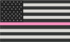 5" American Subdued Flag Thin Pink Line Shape Sticker Decal