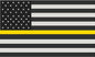 5" American Subdued Flag Thin Yellow Line Shape Sticker Decal