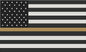 5" American Subdued Flag Thin GOLD Line Shape Sticker Decal