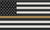 5" American Subdued Flag Thin GOLD Line Shape Sticker Decal