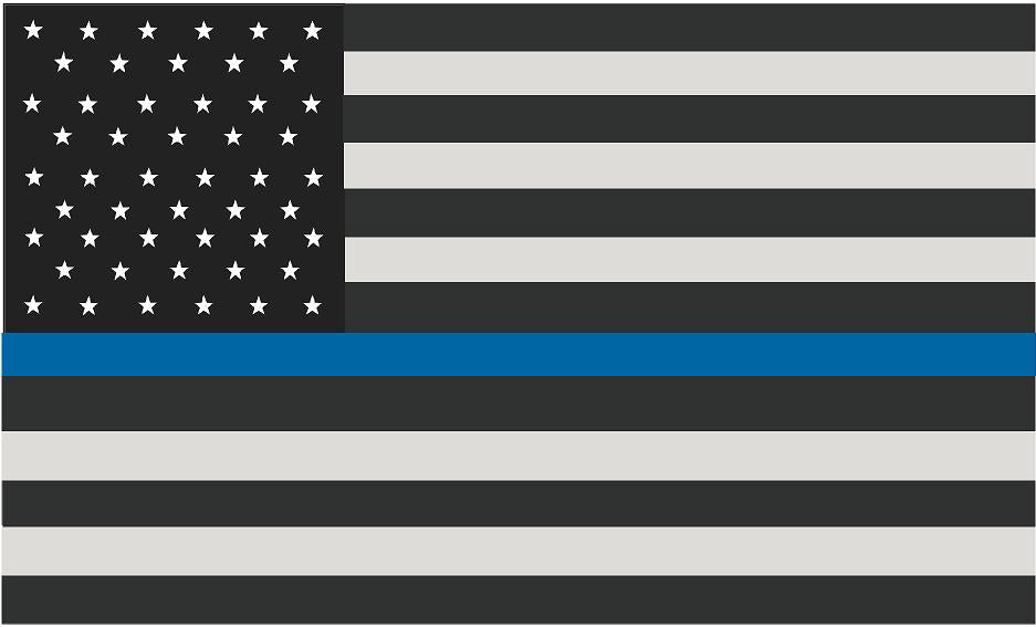 5" American Subdued Flag Thin Blue Line Shape Sticker Decal