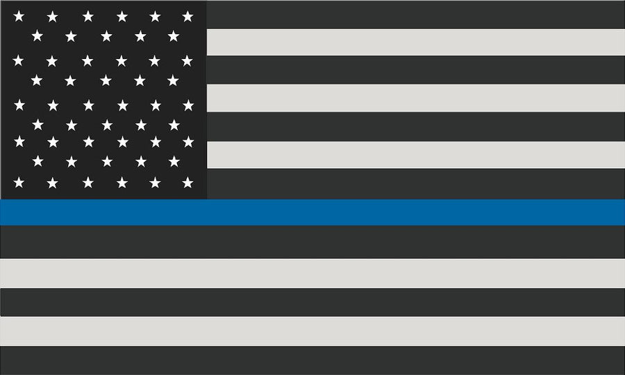 5" United States US Subdued THIN Blue Line State Shape Flag