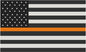 5" American Subdued Flag Thin ORANGE Line Shape Sticker Decal