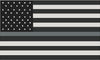 5" American Subdued Flag Thin SILVER Line Shape Sticker Decal