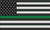 5" American Subdued Flag Thin Green Line Shape Sticker Decal