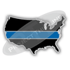 United States Shaped Lapel Pin Filled with Black and a Thin Blue Line