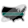United States Shaped Lapel Pin Filled with Black and a Thin GREEN Line